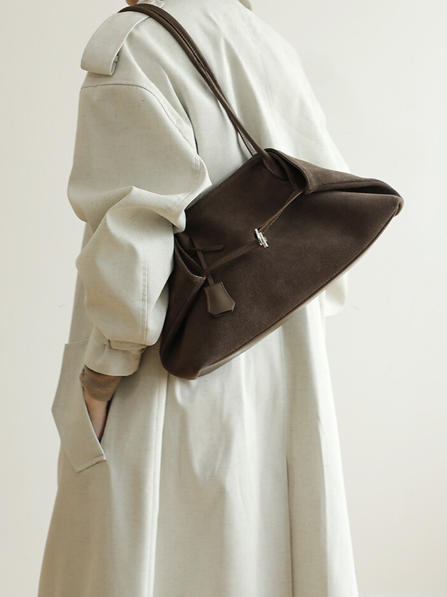 Suede shoulder bag