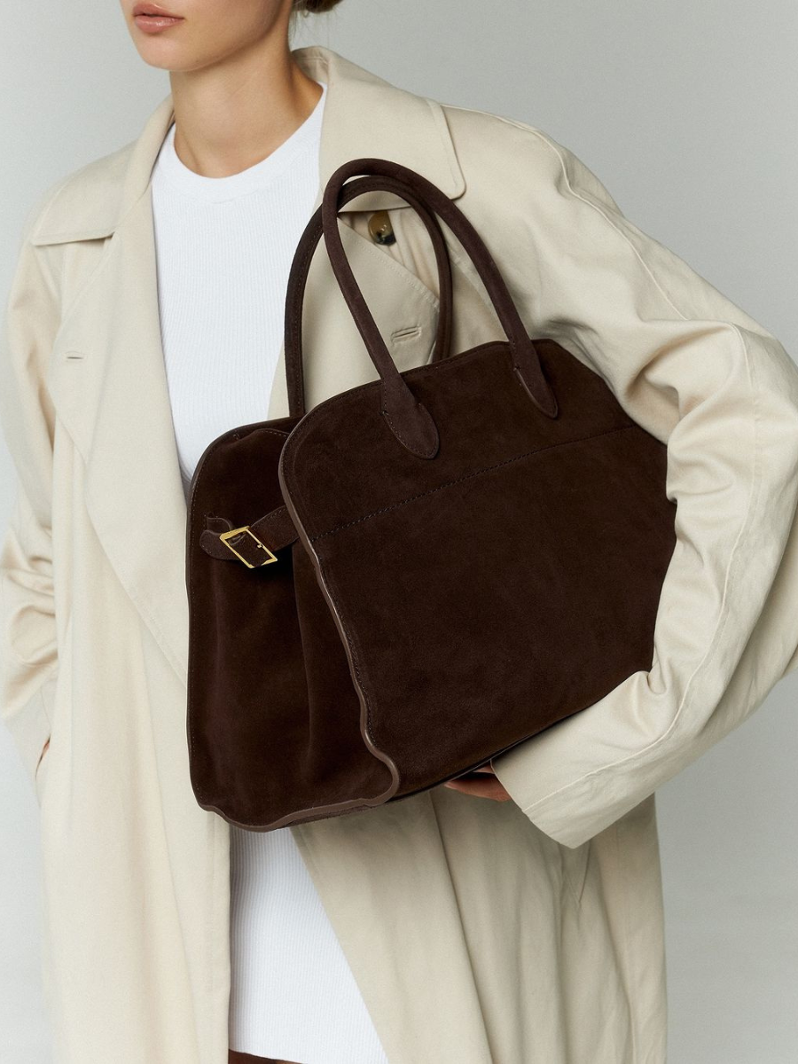 Suede handbag