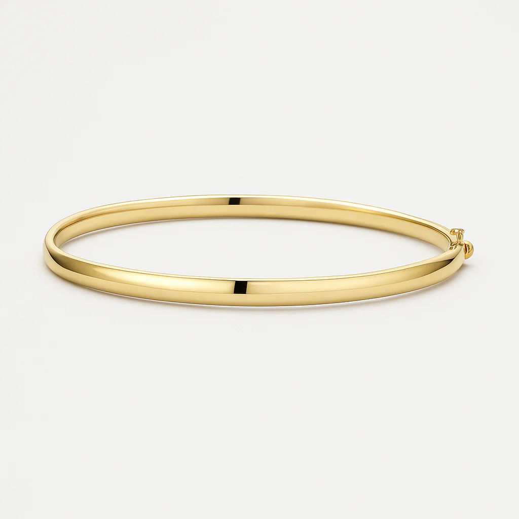 Yellow Gold Oval Bangle