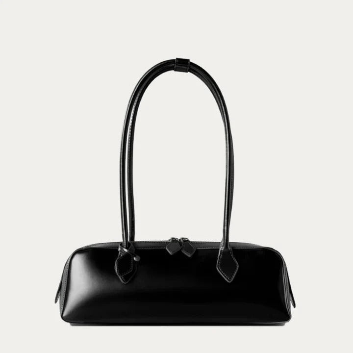Glossy Baguette Shoulder Bag